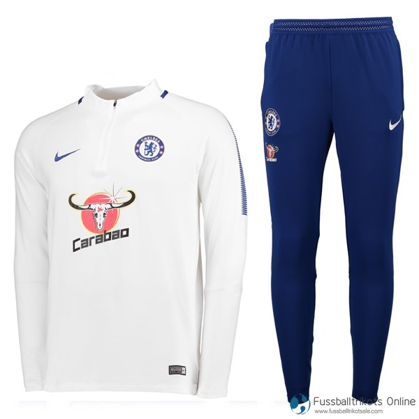 Chelsea Trainingsanzug Kinder 2017-18 Weiß Blau Fussballtrikots Günstig